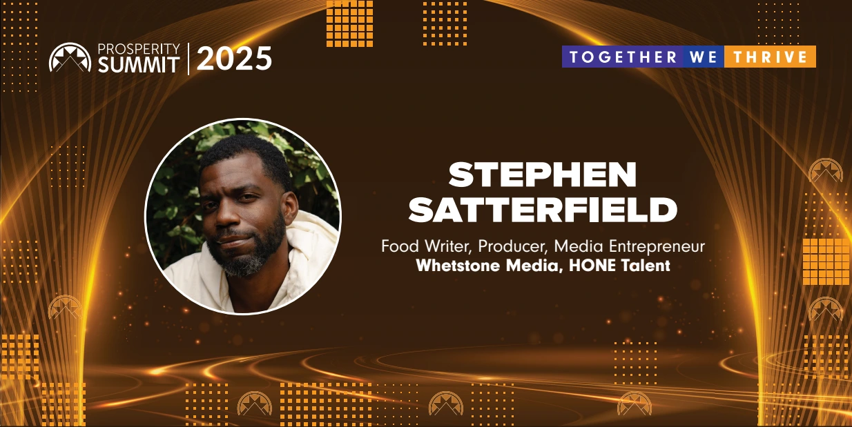 Awards gala speaker screen for Stephen Glaude